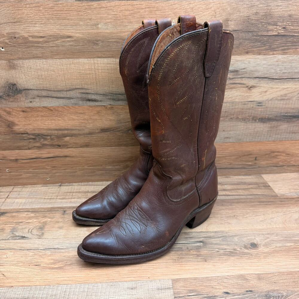 Vintage Durango Cowboy Boots Men's size 7 Brown Leather Western Boots